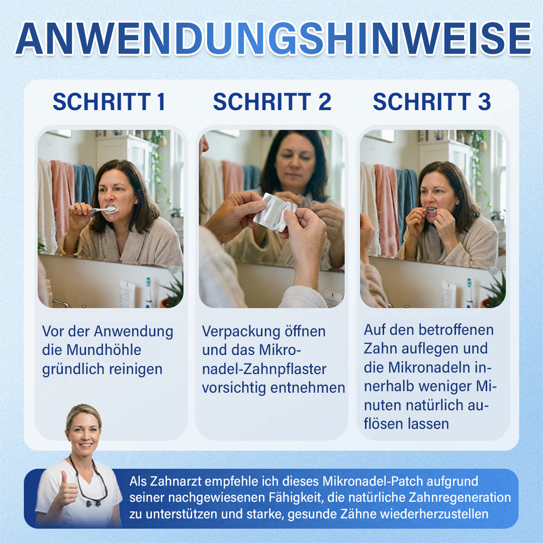 Ceoerty® Zahn- und Zahnfleischpflege – schnell lösliches Mikronadel-Pflaster