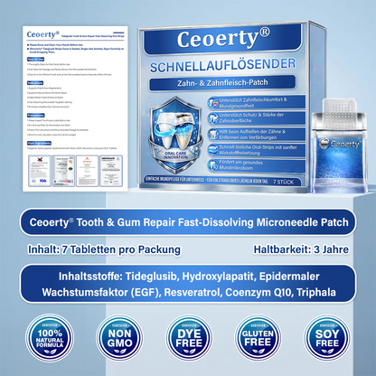 Ceoerty® Zahn- und Zahnfleischpflege – schnell lösliches Mikronadel-Pflaster