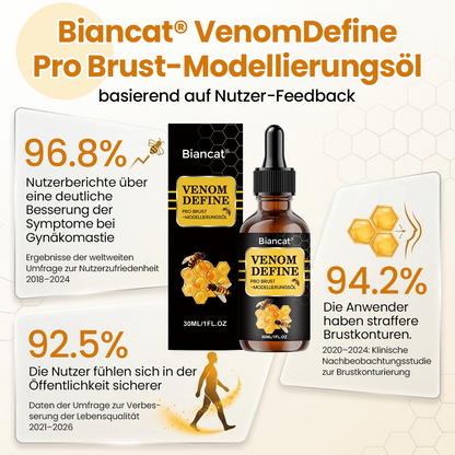 🔥 BRUST-KONTUR-UPGRADE FÜR MÄNNER 💪 Biancat® VenomDefine Pro Brust-Modellierungsöl 🐝 Tägliche Unterstützung mit Bienengift für eine festere und definiertere Brust