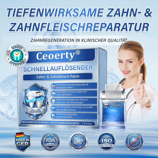 Ceoerty® Zahn- und Zahnfleischpflege – schnell lösliches Mikronadel-Pflaster